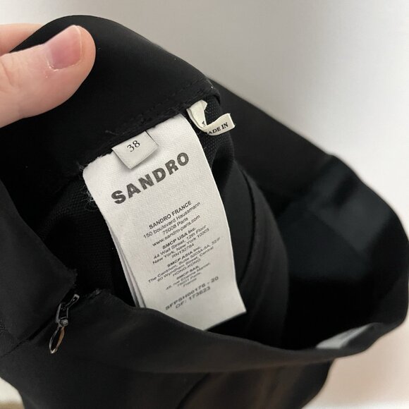 Sandro Black Wool Blend High-waisted Shorts with Buttons Size 38 (6) - Picture 9 of 13